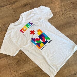 Hanes White Tetris Graphic Tee